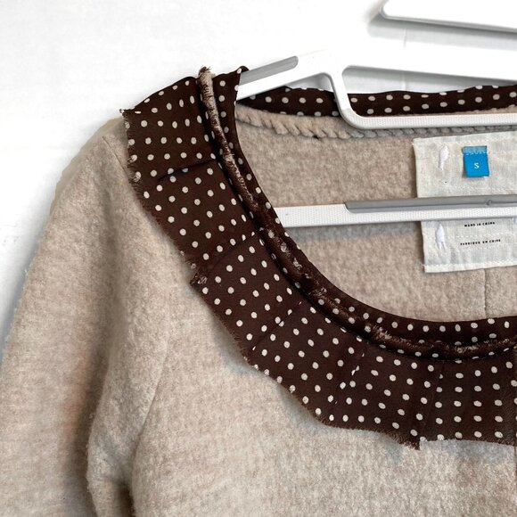 Sparrow Beige and Brown Polka Dot Cardigan - Picture 3 of 8